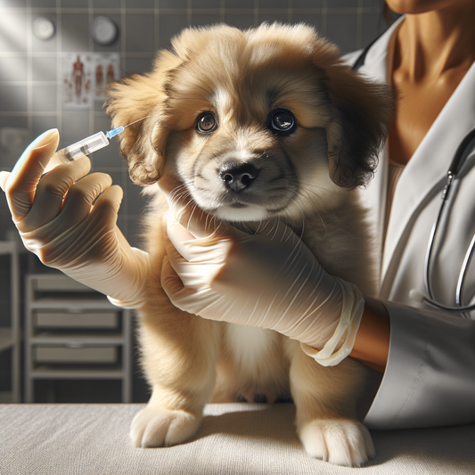 Puppy receiving vaccination