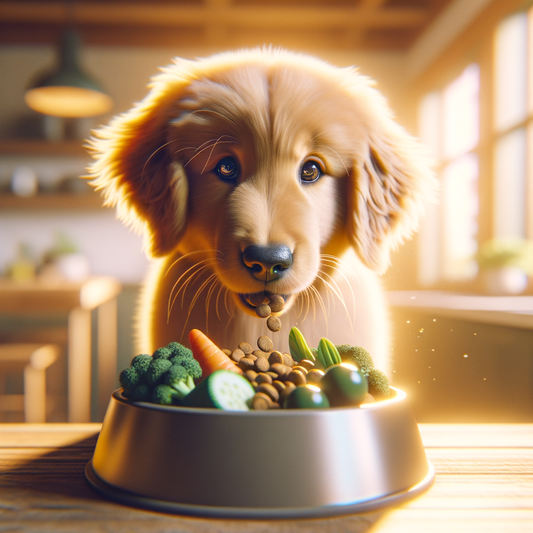 Puppy enjoying a nutritious meal